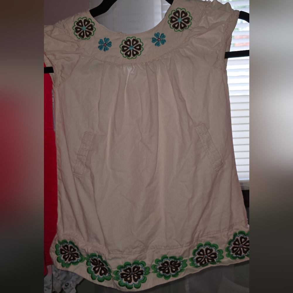 White Embroidered Sleeveless Dress